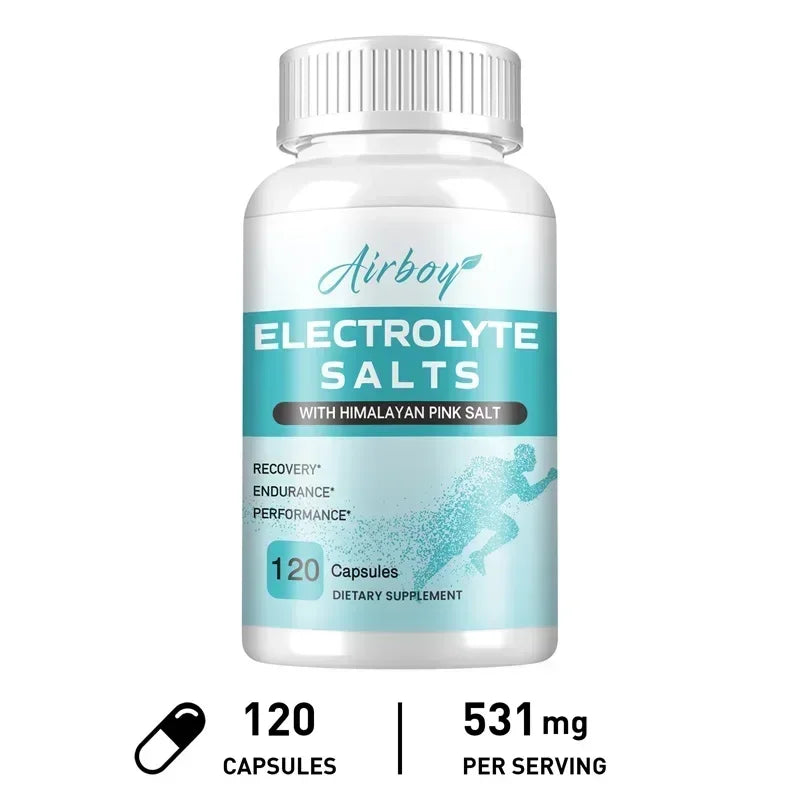 Electrolyte Salts Capsules — Muscle Recovery, Hydration & Cramp Support (Unisex, US-Made)