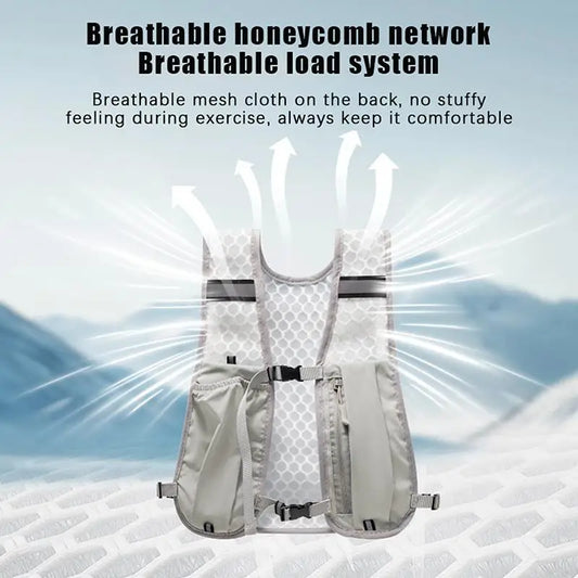 Lightweight Reflective Running Hydration Vest — Breathable Water Chest Pack with Phone Storage Pocket for Outdoor Cycling, Hiking & Fitness Training