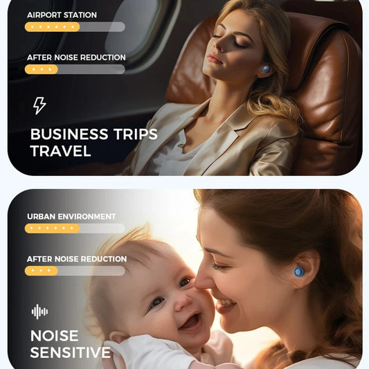 Quiet Reusable Ear Plugs — Super Soft Noise Reduction for Sleep, Travel & Focus (Unisex)