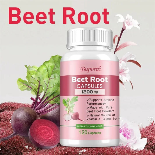 Beet Root Capsules — Support Heart Health, Blood Circulation, Immunity & Digestive Balance (30 / 60 / 120 Capsules)