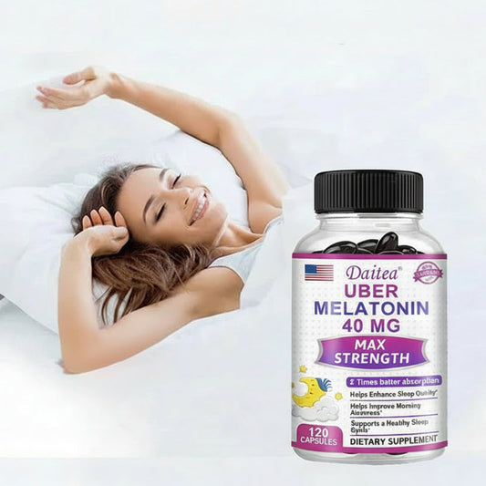 Melatonin Sleep Support Capsules — Restful Sleep & Calm Alertness with Vitamin C & L-Theanine (Non-GMO, Unisex)