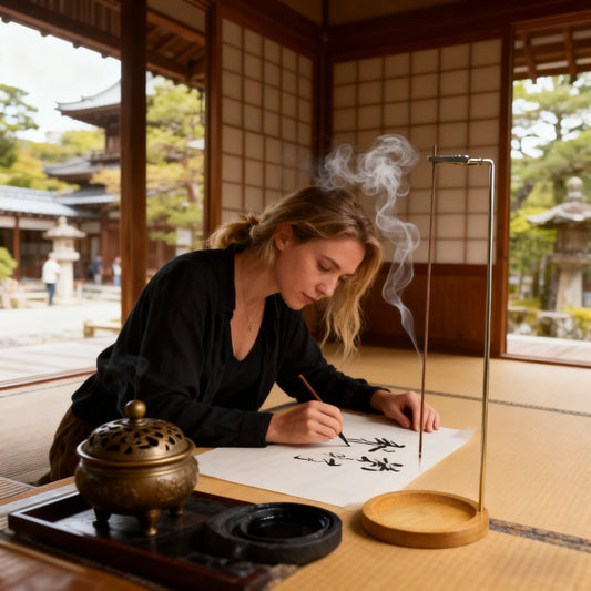 Wooden Incense Holder with Removable Glass Ash Catcher — Mess-Free Incense Burner for Meditation, Yoga & Spa Rituals