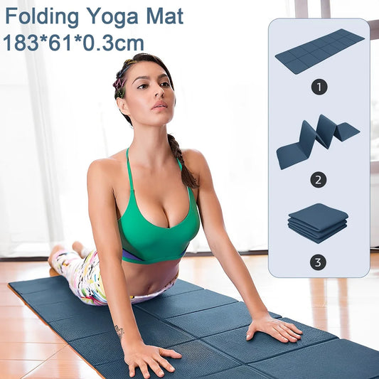 TPE Foldable Yoga Mat — Soft, Anti-Slip & Shock-Absorbing Meditation Pad for Pilates, Travel & Home Training (173 × 61 cm | 4 mm)