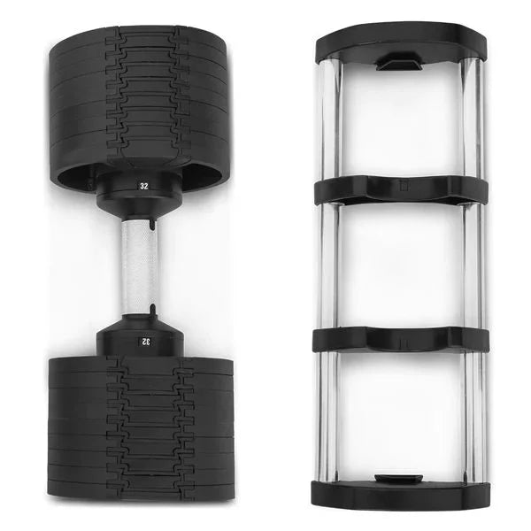 Adjustable Weight Lifting Dumbbell Set — 20 kg / 44 lbs to 40.5 kg / 90 lbs Rubber & Cast Iron Electroplated Design for Full-Body Strength Training