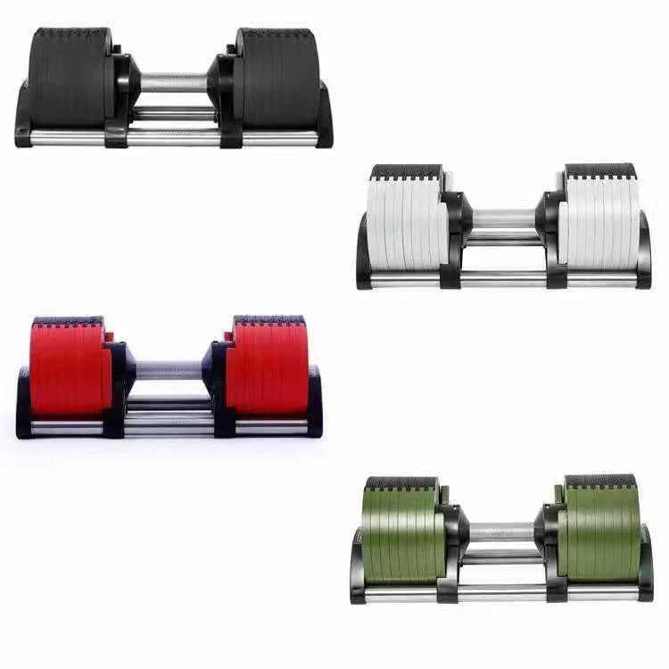 Adjustable Weight Lifting Dumbbell Set — 20 kg / 44 lbs to 40.5 kg / 90 lbs Rubber & Cast Iron Electroplated Design for Full-Body Strength Training
