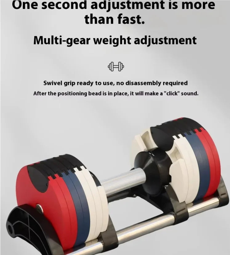 Adjustable Weight Lifting Dumbbell Set — 20 kg / 44 lbs to 40.5 kg / 90 lbs Rubber & Cast Iron Electroplated Design for Full-Body Strength Training