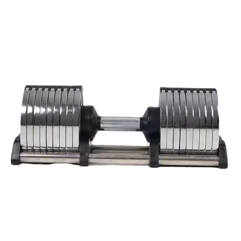 Adjustable Weight Lifting Dumbbell Set — 20 kg / 44 lbs to 40.5 kg / 90 lbs Rubber & Cast Iron Electroplated Design for Full-Body Strength Training