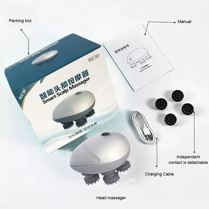 Electric Scalp & Body Massager — Handheld Relaxation Tool for Stress Relief & Everyday Comfort (Compact, Unisex)