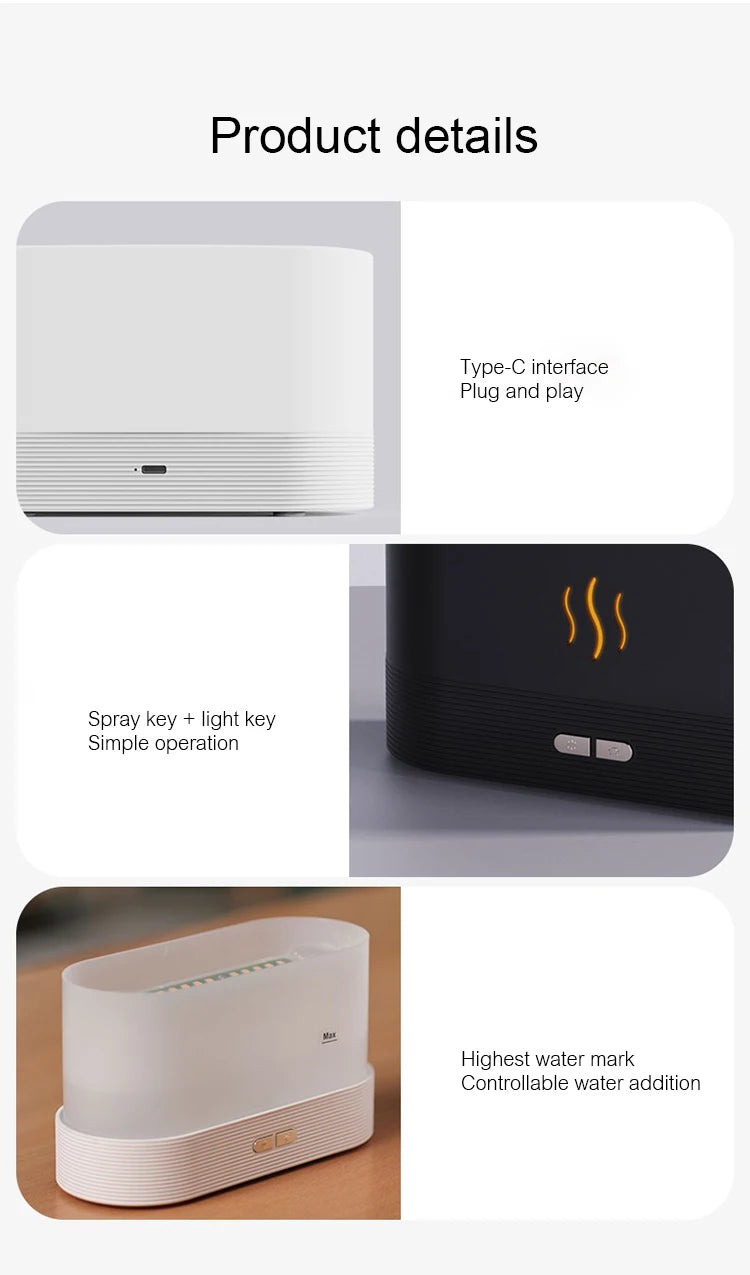 Kinscoter Flame Aroma Diffuser & Humidifier