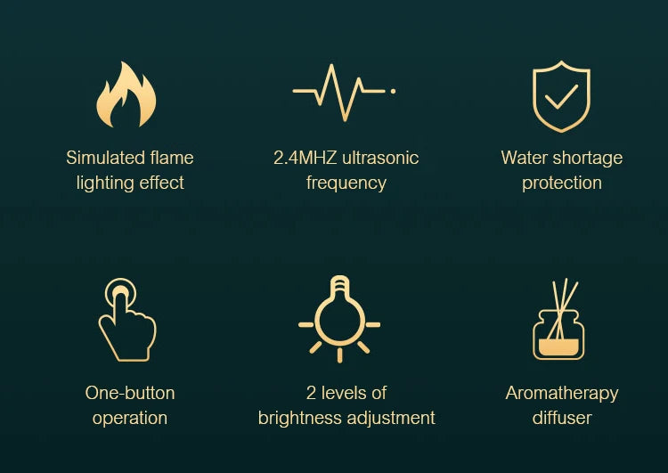 Kinscoter Flame Aroma Diffuser & Humidifier