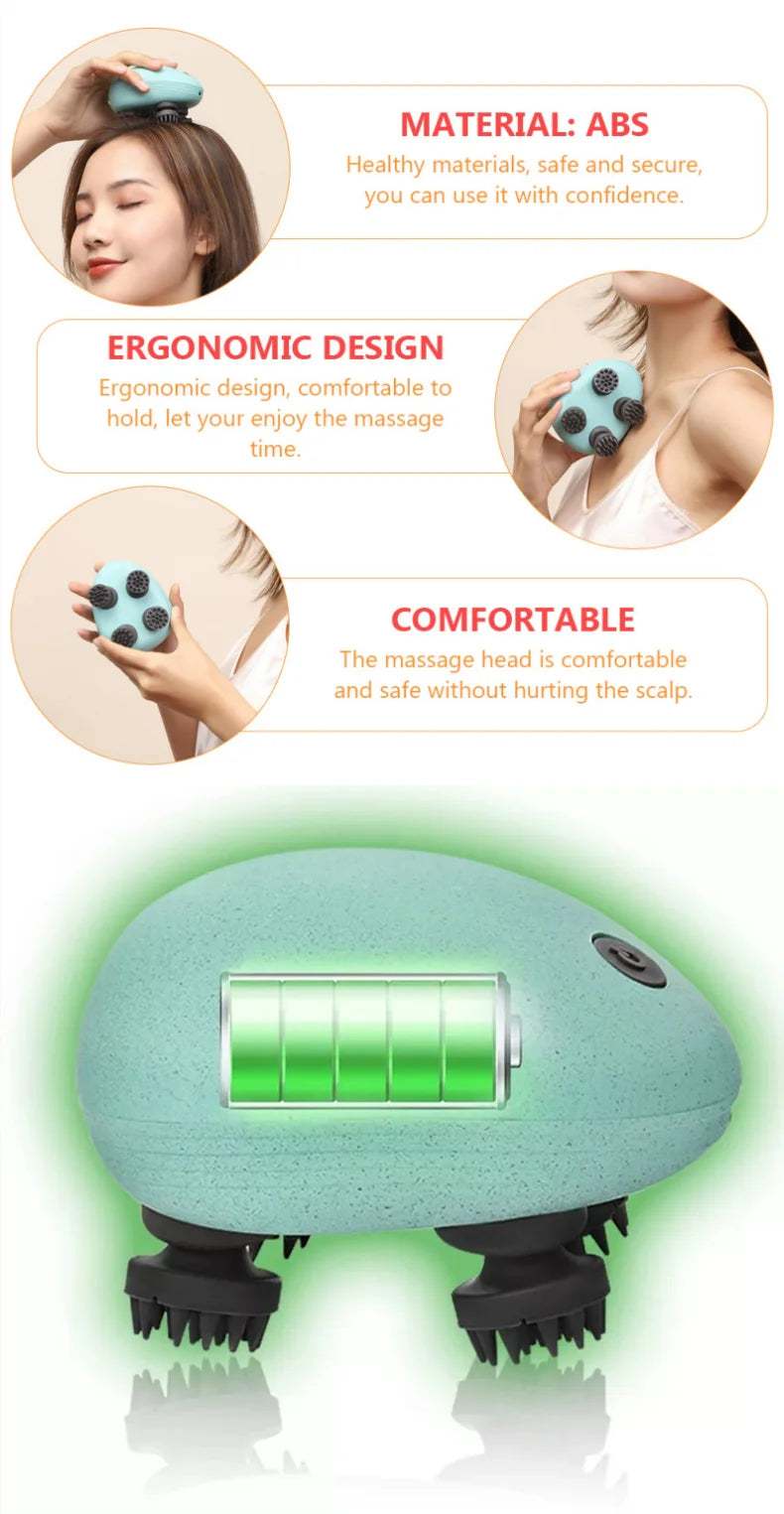 Electric Scalp & Body Massager — Handheld Relaxation Tool for Stress Relief & Everyday Comfort (Compact, Unisex)