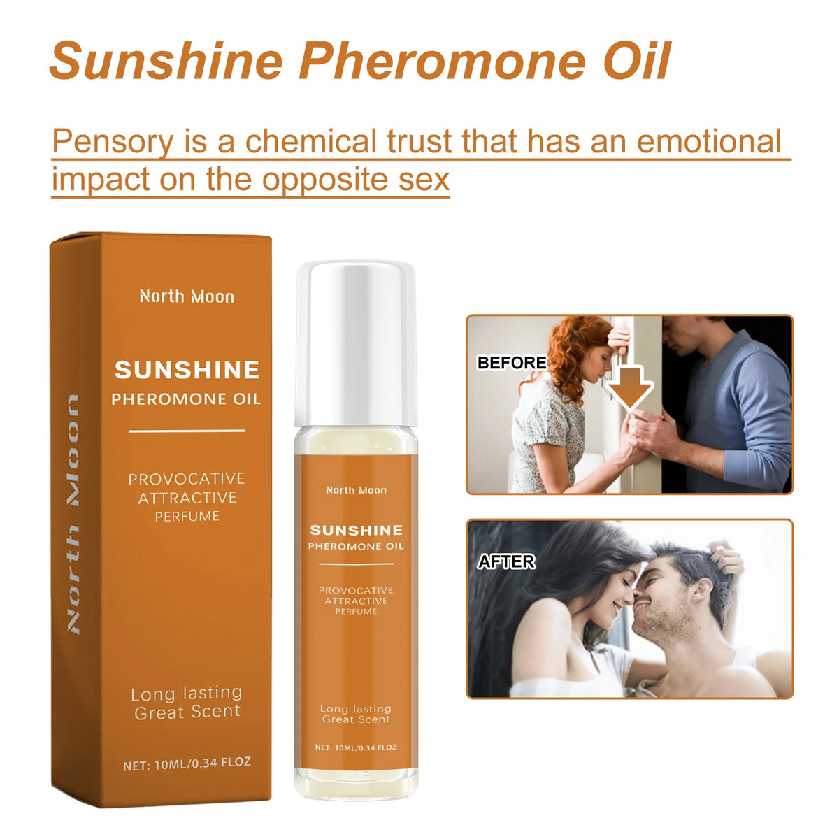 North Moon Grapefruit Essential Oil Perfume — Fresh Fruity Roll-On Fragrance for Everyday Aromatic Care (10ml, Unisex)