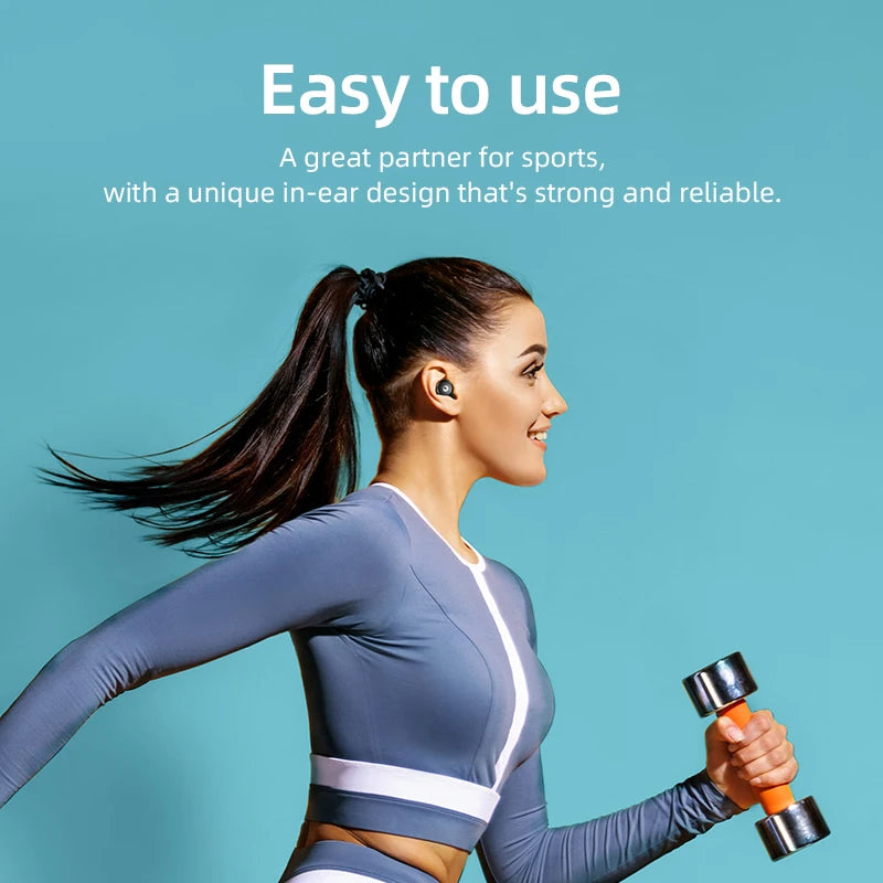 Wireless Bluetooth 5.3 In-Ear Earbuds — LED Display Charging Case, Stereo Sound & IPX5 Waterproof (Black)