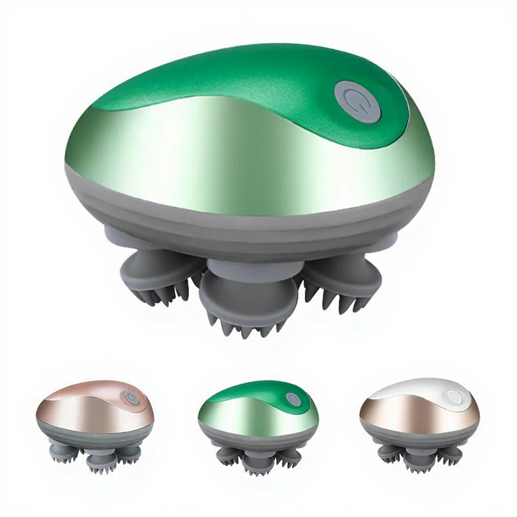 Waterproof Scalp Massager Brush — Gentle 3D Kneading for Relaxation & Scalp Care (USB Rechargeable, Sensitive-Skin Friendly)