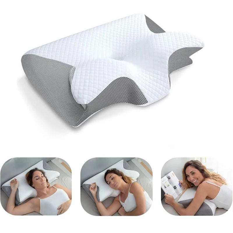 Memory Foam Cervical Pillow — 2-in-1 Ergonomic Contour Neck Support for Pain Relief & Deep Sleep Alignment (ZT02 Model)
