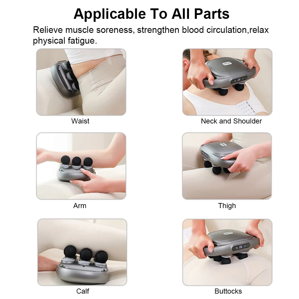 High-Frequency Fascia Massage Gun – 6 Heads