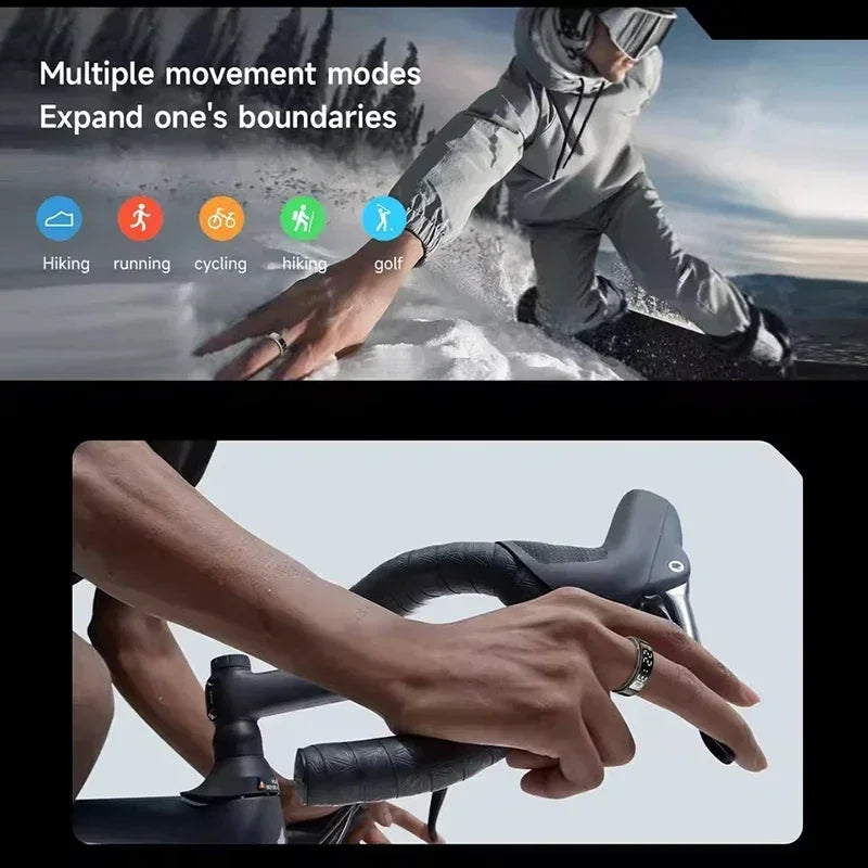 FIDI SR08 Smart Ring — LED Display Wellness Tracker with Sleep, Heart Rate & Sports Modes (Stainless Steel, 3ATM Waterproof)