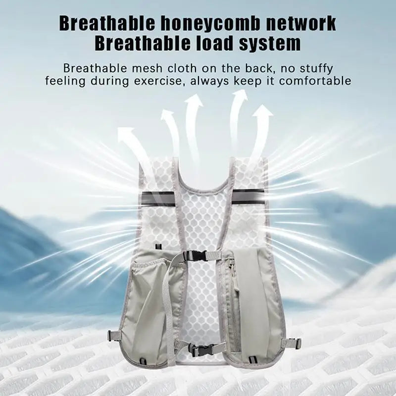Lightweight Reflective Running Hydration Vest — Breathable Water Chest Pack with Phone Storage Pocket for Outdoor Cycling, Hiking & Fitness Training