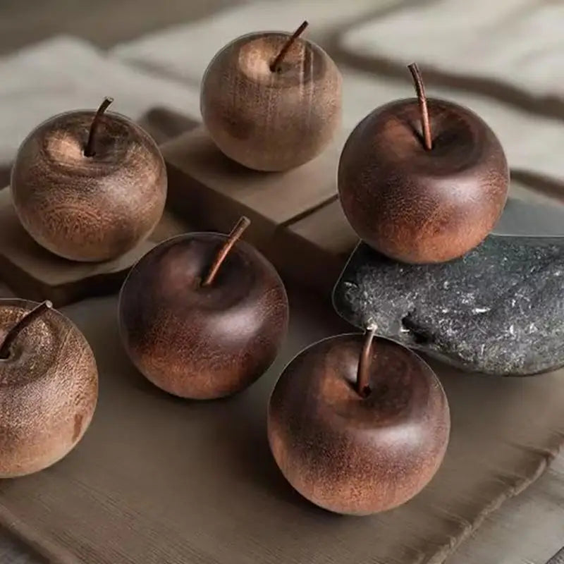 Wooden Apple-Shaped Essential Oil Diffuser — Natural Aromatherapy Decor for Home, Bathroom & Car