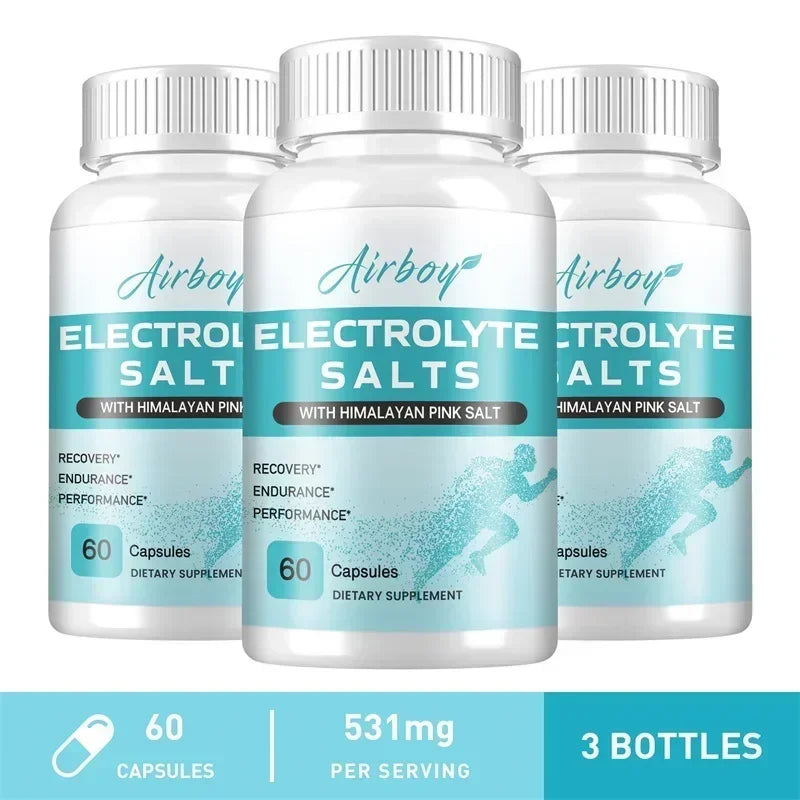 Electrolyte Salts Capsules — Muscle Recovery, Hydration & Cramp Support (Unisex, US-Made)