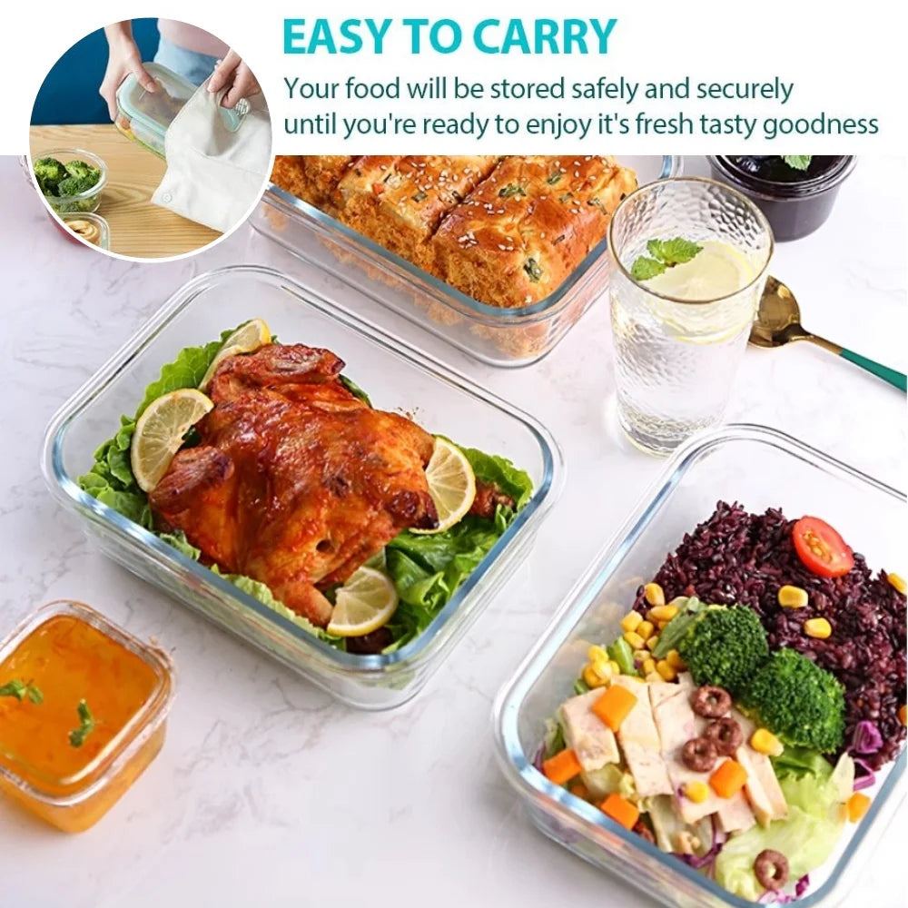 Glass Meal Prep Lunch Box — Airtight, BPA-Free, Oven & Microwave Safe