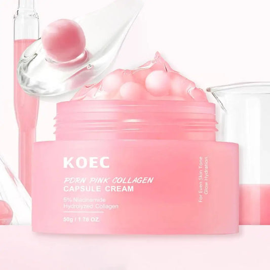 Pink Collagen Capsule Cream — 5% Niacinamide & Hydrolyzed Collagen Deep Hydrating Jelly Moisturizer (50 g)