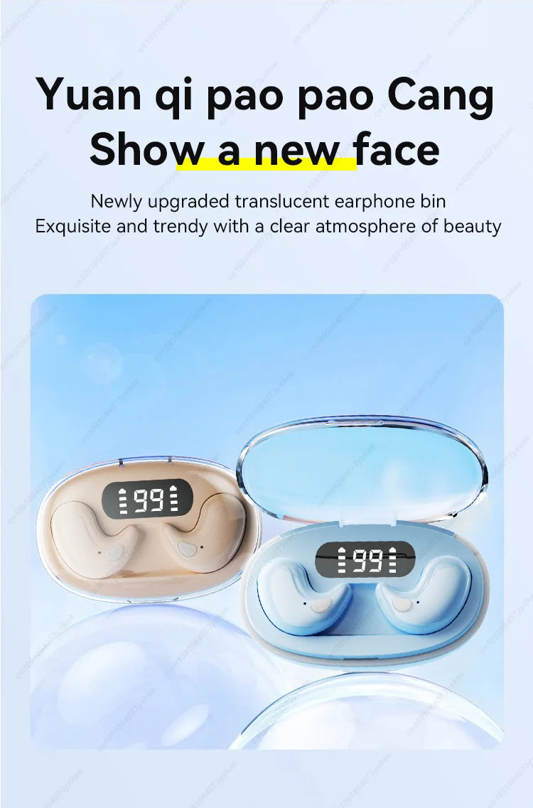 X55 Mini Wireless Bluetooth 5.3 Earbuds — Sport Ear Hooks, Active Noise Cancelling & HiFi Stereo (Charging Case Included)