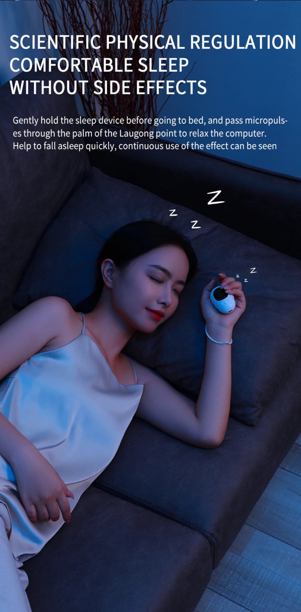 Microcurrent Sleep Aid Device — Handheld CES Relaxation Support for Calm Nights & Stress Relief (Rechargeable, Unisex)