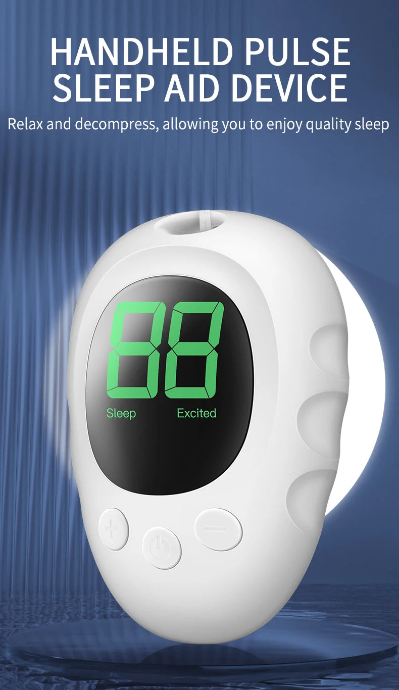 Handheld CES Microcurrent Sleep Aid — EMS Pulse Relaxation Device for Calm & Stress Relief (Rechargeable, Unisex)