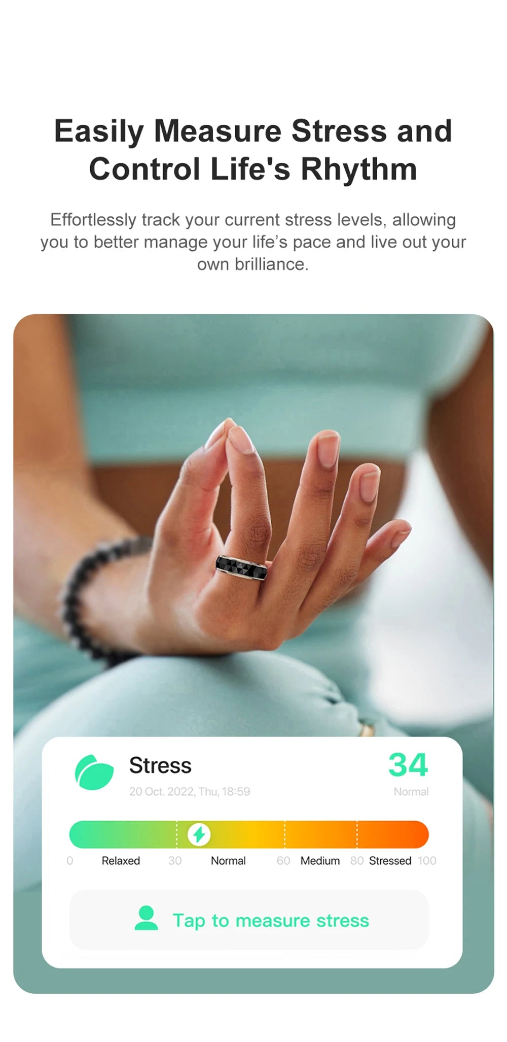 COLMI R11 Smart Ring — Wellness Tracker & Fidget Spinner Ring with Sleep Monitor, Stress Tracking & Charging Case (5ATM Waterproof)