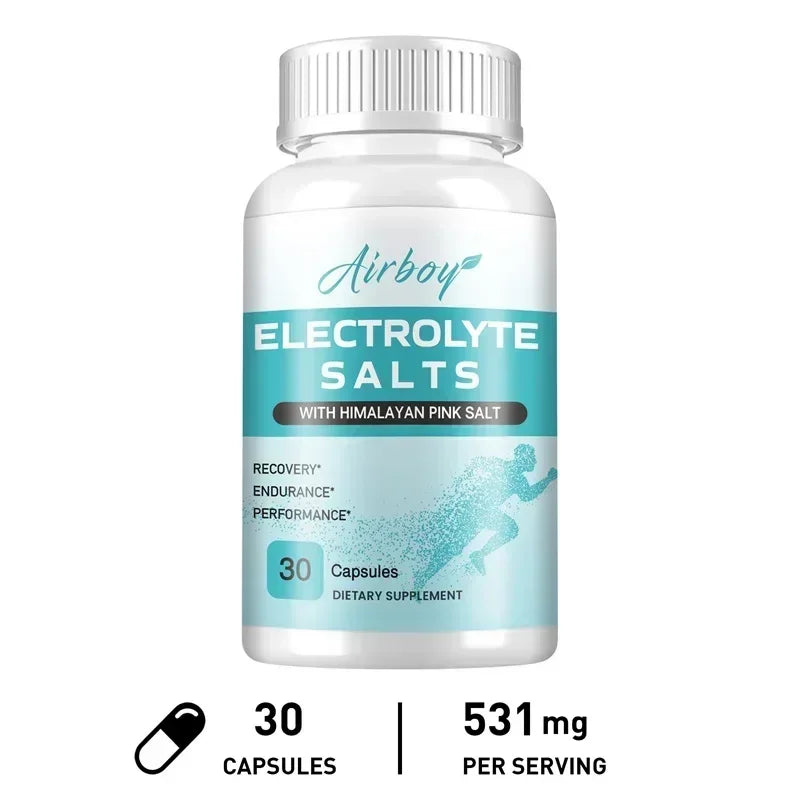Electrolyte Salts Capsules — Muscle Recovery, Hydration & Cramp Support (Unisex, US-Made)