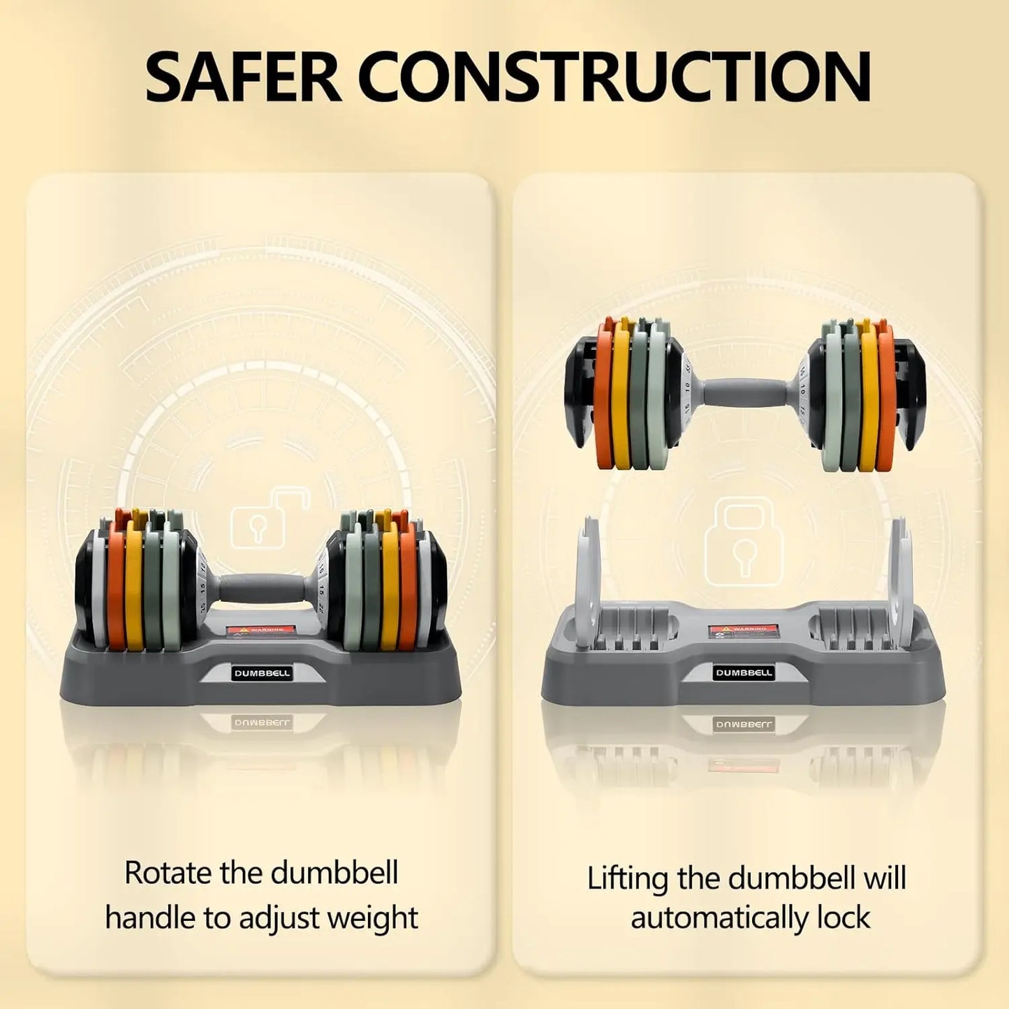 Adjustable 25/55 lbs Dumbbell Set – Fast Turn Handle