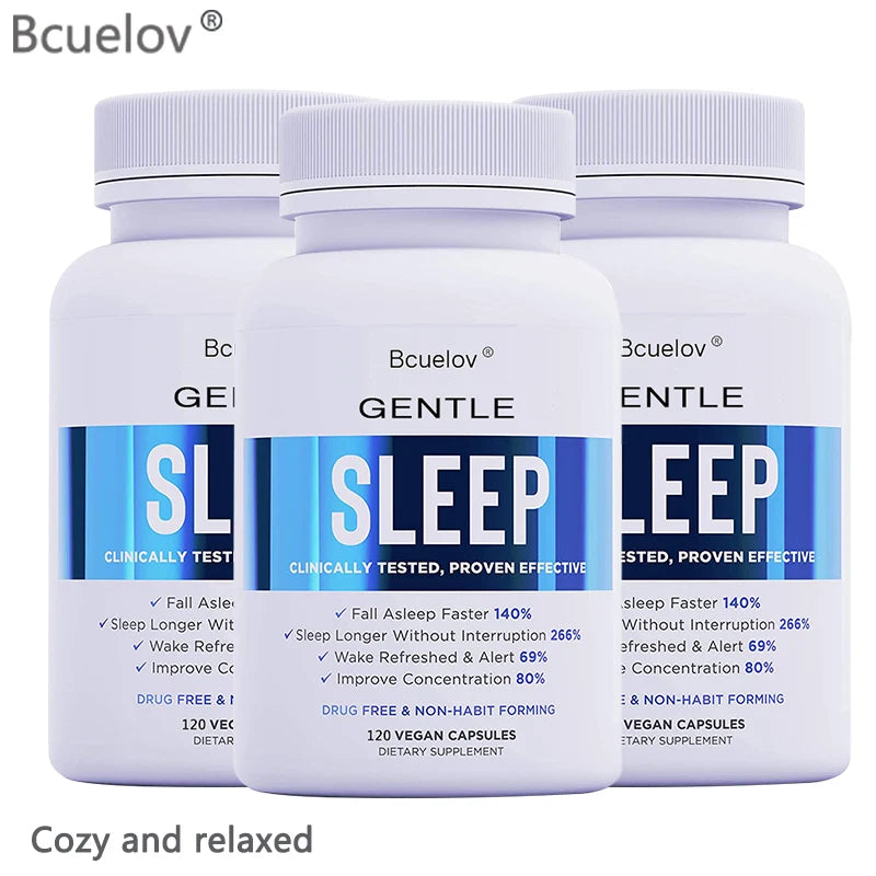 Natural Sleep Support Capsules — Melatonin Formula for Faster Sleep & Stress Relief (Unisex, US Origin)