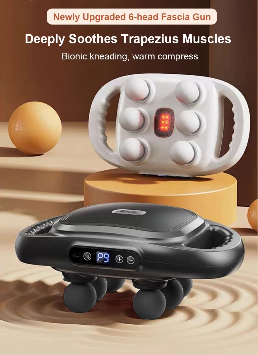 High-Frequency Fascia Massage Gun – 6 Heads