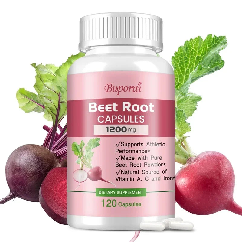 Beet Root Capsules — Support Heart Health, Blood Circulation, Immunity & Digestive Balance (30 / 60 / 120 Capsules)