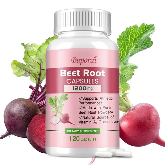 Beet Root Capsules — Support Heart Health, Blood Circulation, Immunity & Digestive Balance (30 / 60 / 120 Capsules)