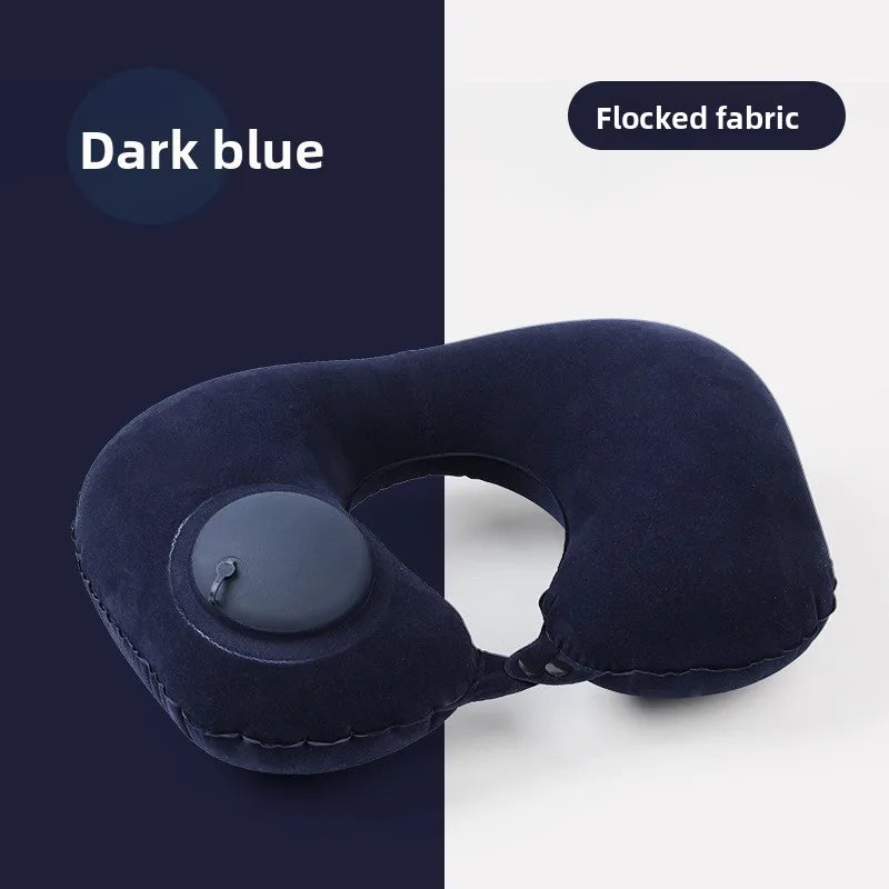 Press Inflatable U-Shaped Neck Pillow — Portable Travel Comfort for Train, Airplane & Long-Distance Journeys (Foldable, Lightweight)