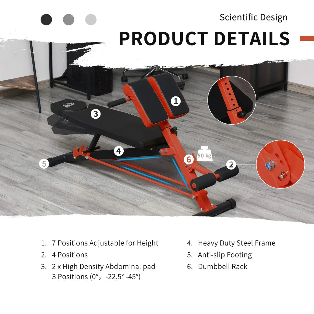 Adjustable Hyperextension Weight Bench