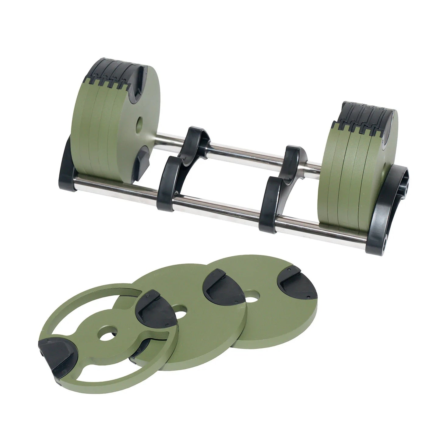 Adjustable Weight Lifting Dumbbell Set — 20 kg / 44 lbs to 40.5 kg / 90 lbs Rubber & Cast Iron Electroplated Design for Full-Body Strength Training