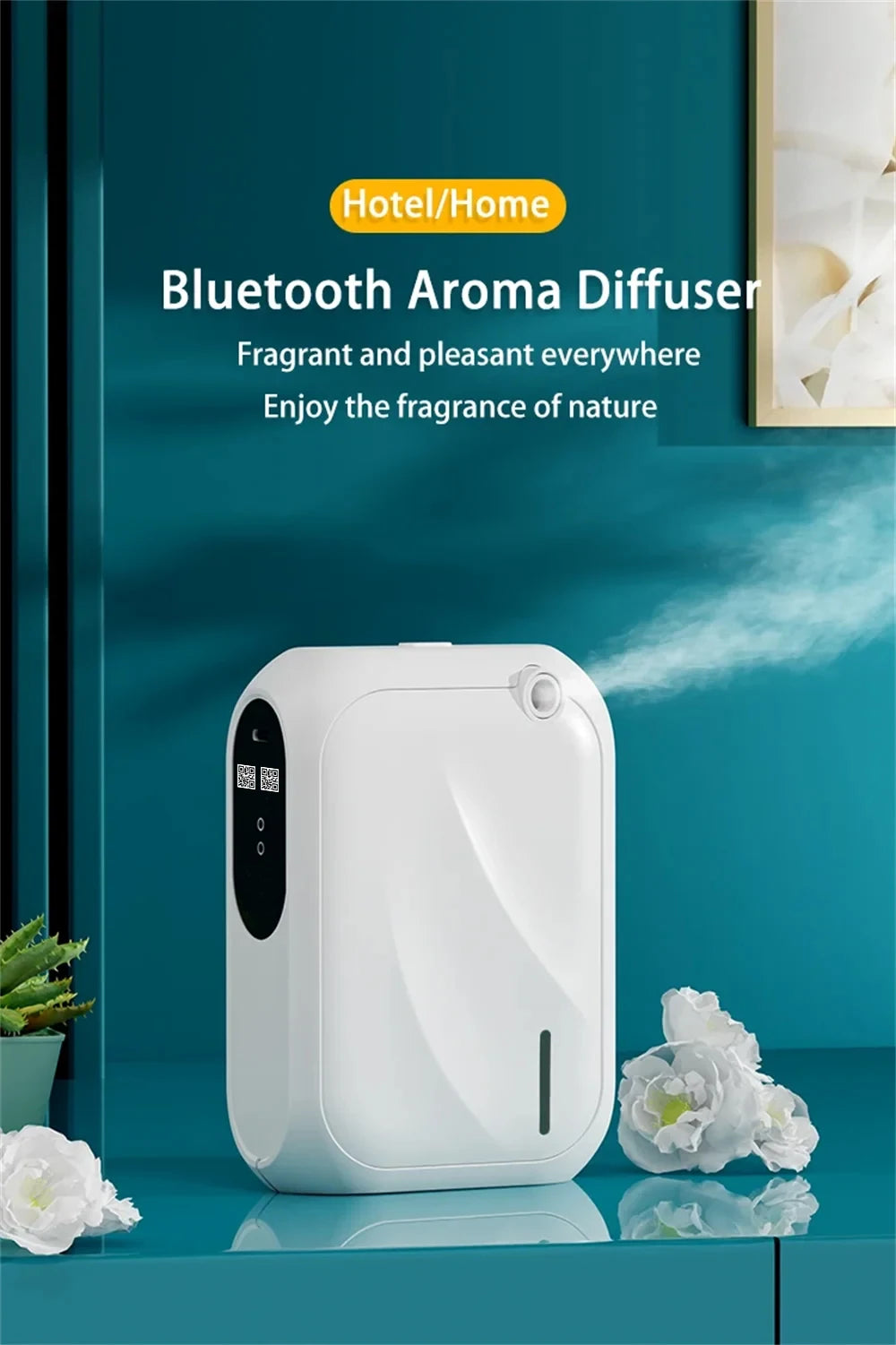 L SCENT TUNNEL Wall-Mounted Aroma Diffuser — 200 m³ Coverage Essential Oil Machine with Bluetooth APP Control for Home, Spa & Hotel Fragrance (140 ml)