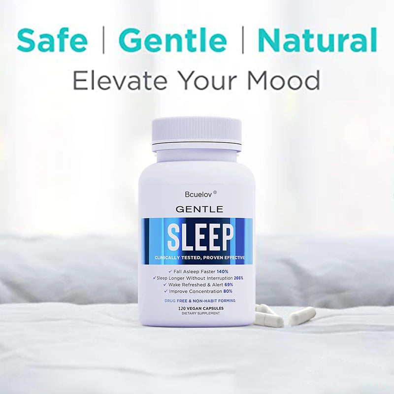 Natural Sleep Support Capsules — Melatonin Formula for Faster Sleep & Stress Relief (Unisex, US Origin)