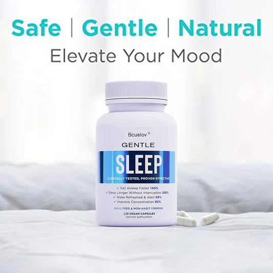 Natural Sleep Support Capsules — Melatonin Formula for Faster Sleep & Stress Relief (Unisex, US Origin)