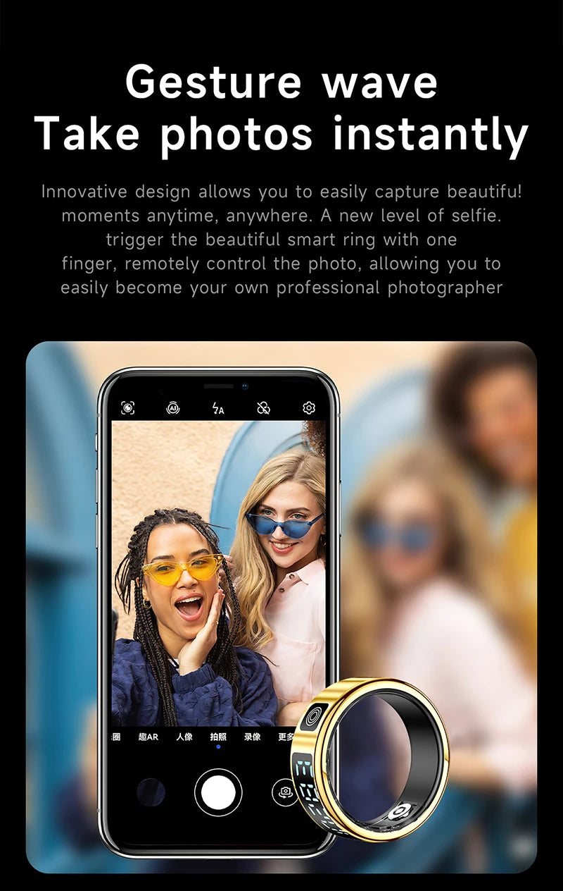 FIDI SR08 Smart Ring — LED Display Wellness Tracker with Sleep, Heart Rate & Sports Modes (Stainless Steel, 3ATM Waterproof)