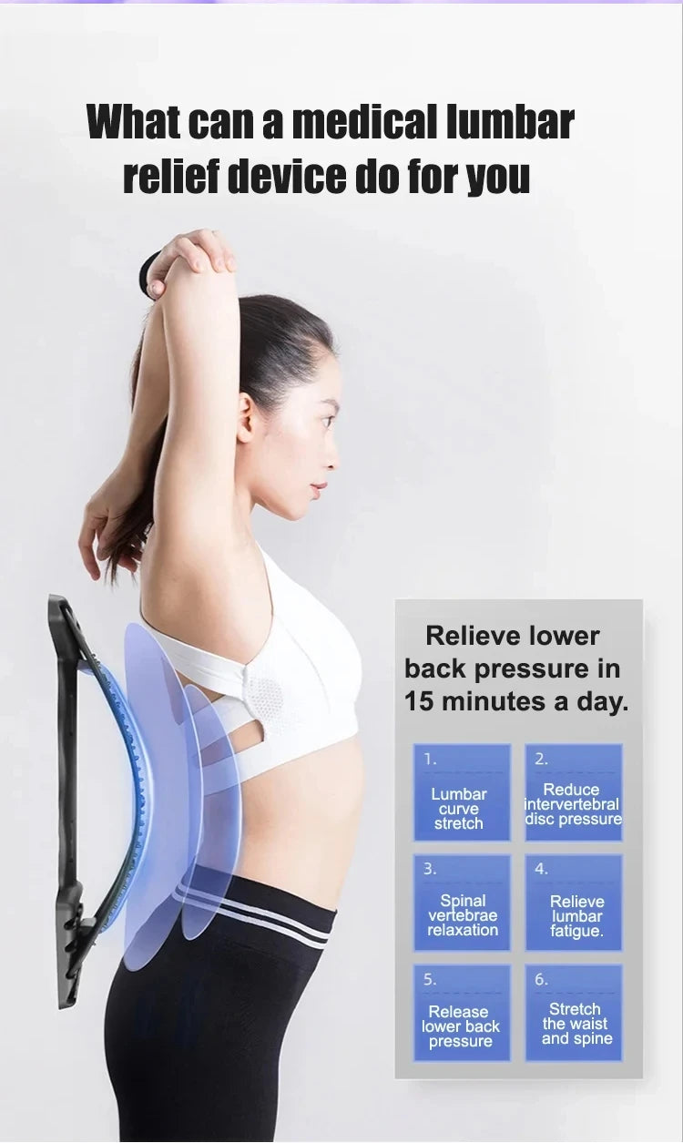 Adjustable Back & Spine Stretcher — Multi-Level Lumbar and Cervical Support Massager for Posture Alignment, Tension Relief & Fitness Recovery