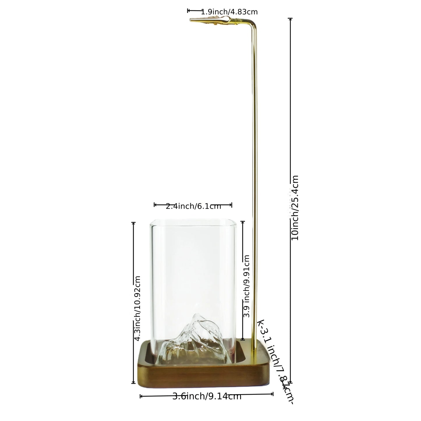 Wooden Incense Holder with Removable Glass Ash Catcher — Mess-Free Incense Burner for Meditation, Yoga & Spa Rituals