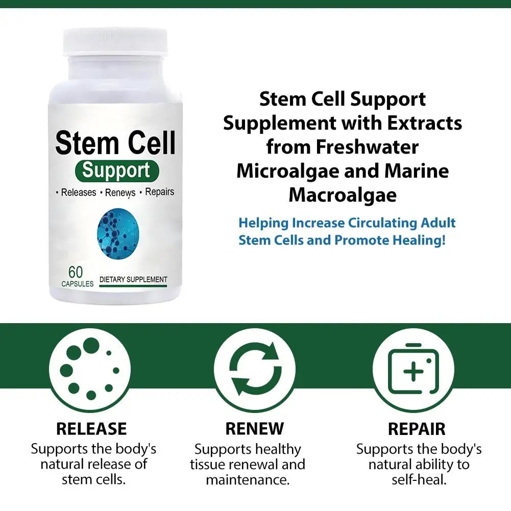 Stem Cell Repair Supplement — Cognitive Support & Healthy Aging with Organic Sea Buckthorn (60 Capsules, Unisex)