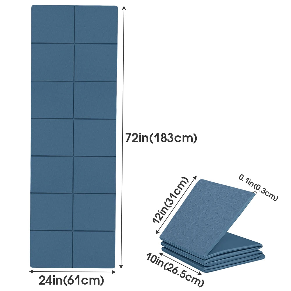 TPE Foldable Yoga Mat — Soft, Anti-Slip & Shock-Absorbing Meditation Pad for Pilates, Travel & Home Training (173 × 61 cm | 4 mm)