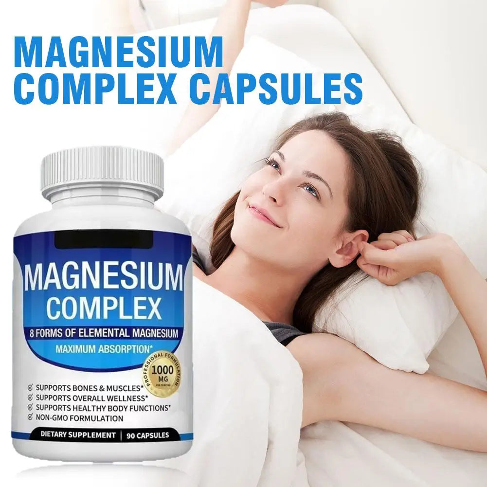 Magnesium Complex Capsules — Bone, Muscle & Heart Support with Sleep & Relaxation Benefits (Unisex, US Origin)
