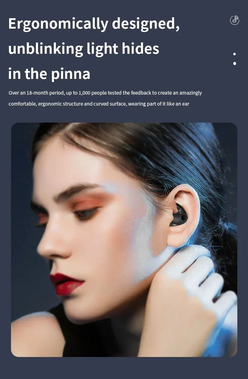 Lenovo Invisible Sleep Wireless Earbuds — Ultra-Compact Bluetooth 5.3 Headphones with Noise Reduction (Waterproof, Charging Case)