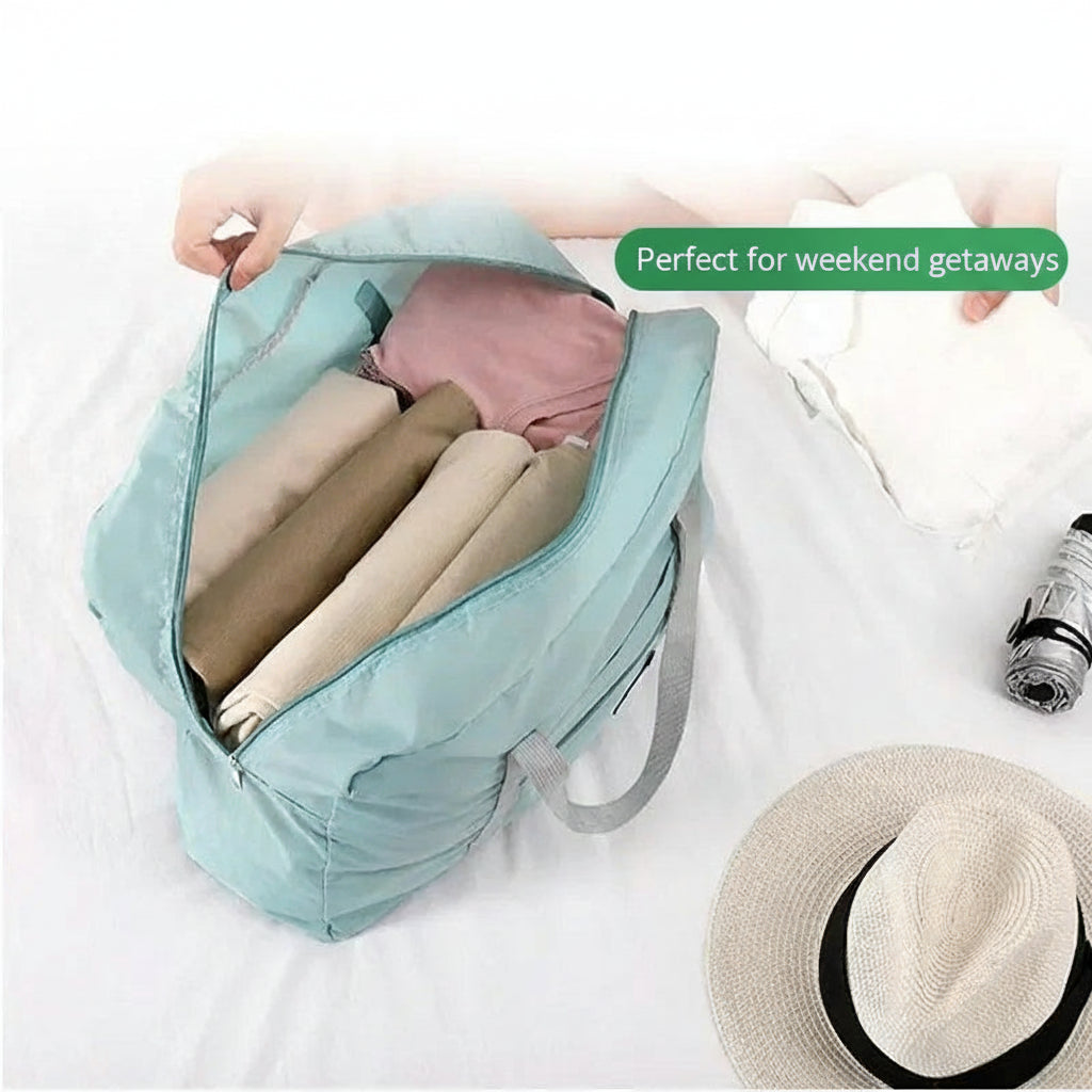 Foldable Travel Duffel Bag — Lightweight, Large-Capacity Carry-On for Women & Girls (Weekend, Sports & Overnight Use)